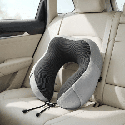 Pernă de călătorie pentru gât NextWave®️, suport ergonomic 360° pentru cap și bărbie, cataramă reglabil — problemă și soluție