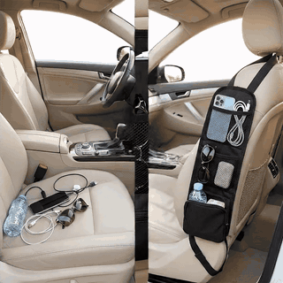 Set 2 huse laterale depozitare auto NextWave®️, organizatoare cu plasa si buzunare multiple pentru acce — problemă și soluție