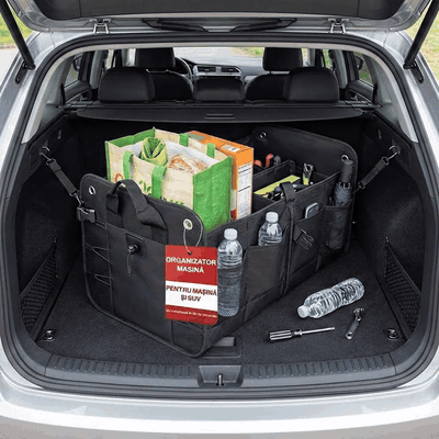 Organizator portbagaj auto pliabil NextWave®️ L, compartimentare personalizabila cu subdivizor detasabi — problemă și soluție