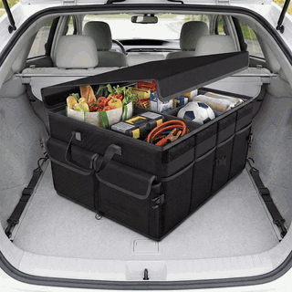 Organizator portbagaj auto pliabil NextWave®️, capacitate mare 55×40×26 cm, compartimentare cu separato — problemă și soluție