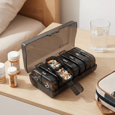 Organizator medicamente NextWave®, cutie saptamanala cu 7 recipiente detasabile si 14 compartimente AM/ — problemă și soluție