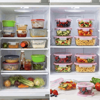 Set 15 Caserole Alimentare din sticla NextWave®️ Capace Etanse, Depozitare Frigider si Congelator, Potr — problemă și soluție