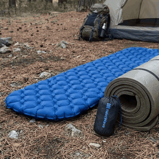 Saltea gonflabilă de camping NextWave®️, ultraușoară și compactă, impermeabilă, umflare rapidă, suport — problemă și soluție