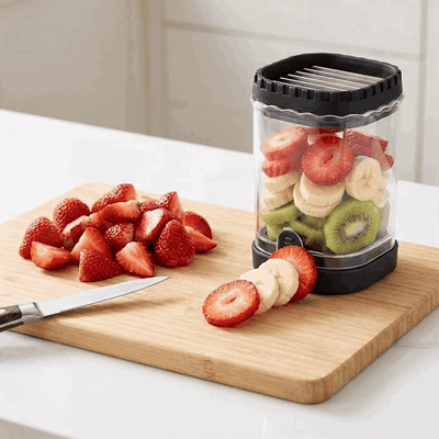 Feliator pentru fructe si capsuni NextWave®️, taiere rapida si uniforma in 8 felii, baza cu placa de im — problemă și soluție