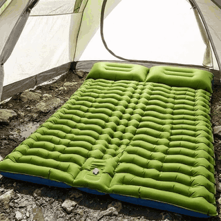 Saltea gonflabilă de camping dublă NextWave®️, pompă de picior integrată pentru umflare rapidă, perne î — problemă și soluție