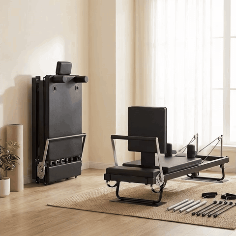 Aparat Pilates Reformer pliabil NextWave®️, pentru antrenamentul complet al corpului si recuperare, rez — problemă și soluție