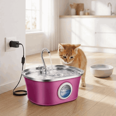 Fantana Apa Pisici si Caini NextWave®, Dispenser Automat cu fereastra mare pentru nivelul apei, purific — problemă și soluție