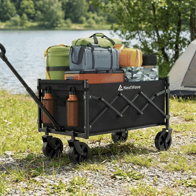 Cărucior pliabil utilitar NextWave®️, capacitate mare de încărcare 99,8 kg, roți pivotante la 360° pent — problemă și soluție