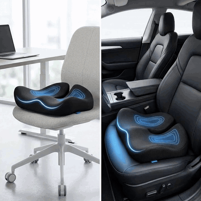 Perna pentru scaun NextWave Spuma cu memorie densa Confort ergonomic pentru birou si masina Negru 46×41 — problemă și soluție