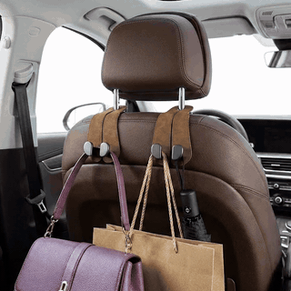 Set 2 carlige auto duble pentru tetiera NextWave®, pentru genti, sacose, haine si accesorii, aliaj de a — problemă și soluție