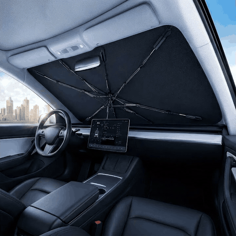 Parasolar auto NextWave® tip umbrela pentru parbriz, material reflectorizant 240T cu strat de racire, p — problemă și soluție