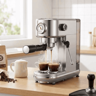 Espressor profesional NextWave® 20 bari, 1350W, rezervor 1.3L, din otel inoxidabil, spumator lapte inte — problemă și soluție