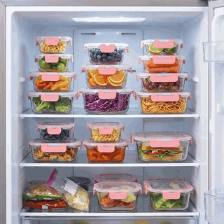 Set 12 Caserole Alimentare din sticla NextWave®️ Capace Etanse, Depozitare Frigider si Congelator, Potr — problemă și soluție