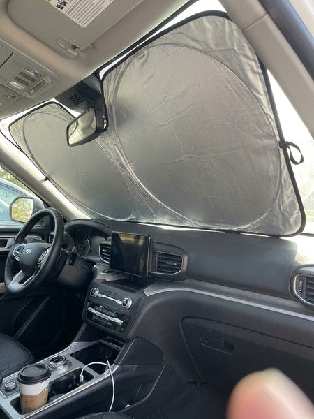 Parasolar auto NextWave® pentru parbriz, material reflectorizant 280T, protectie UV pana la 99%, design pliab — testimonial 1