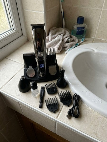 Masina de tuns si Aparat de ras BeGenius®, Multifunctionala 11 in 1, Lame Inox, Corp Metal, Profesional, Barb — testimonial 1