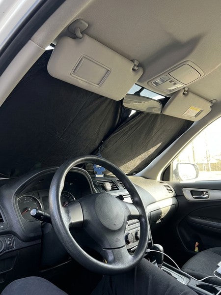 Parasolar auto NextWave® pentru parbriz, material reflectorizant 280T, protectie UV pana la 99%, design pliab — testimonial 1