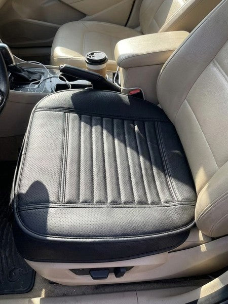 Husa scaun auto NextWave®️, universala, 53 x 53 cm, protectie pentru sezut scaun fata, piele PU, design elega — testimonial 1