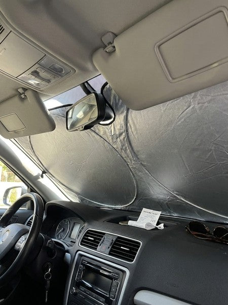 Parasolar auto NextWave® pentru parbriz, material reflectorizant 280T, protectie UV pana la 99%, design pliab — testimonial 1