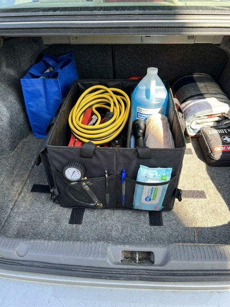 Organizator portbagaj auto NextWave®️ cu chingi de ancorare, Multifunctional, Pliabil, 9 compartimente, Capac — testimonial 1