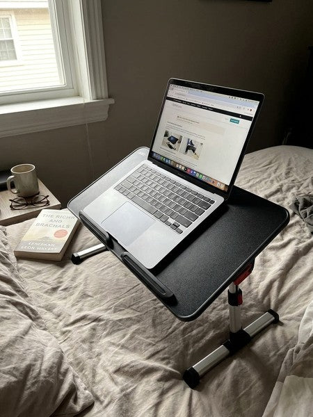 Masa Laptop Pliabila NextWave®, Ventilator Racire USB, Inclinare Ajustabila, Suport Reglabil pentru Pat si Ca — testimonial 1