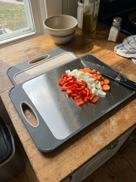 Tocator de bucatarie Dublu fata-verso, Decongelare Rapida, Fata otel inoxidabil 304 pentru carne, verso PP pe — testimonial 1