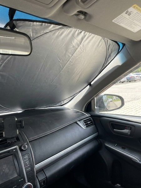 Parasolar auto NextWave® pentru parbriz, material reflectorizant 280T, protectie UV pana la 99%, design pliab — testimonial 1