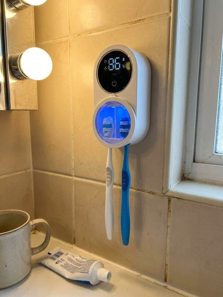 Sterilizator UV Portabil pentru 2 Periute de Dinti BeGenius ®, Suport Periute Dinti Inteligent cu Functie de — testimonial 2