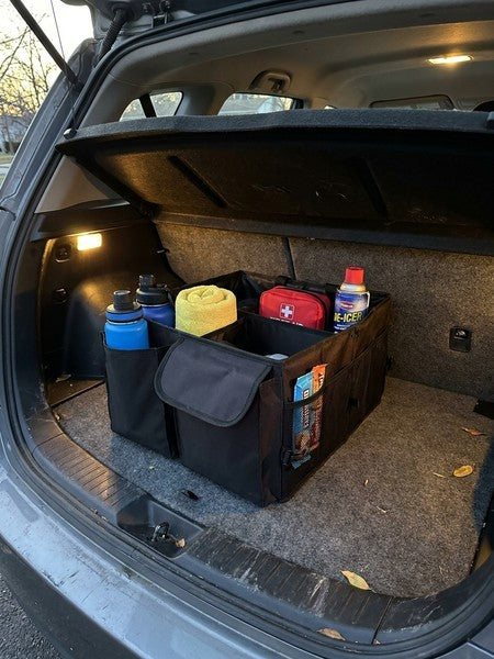 Organizator portbagaj auto NextWave®️ cu chingi de ancorare, Multifunctional, Pliabil, 9 compartimente, Capac — testimonial 2