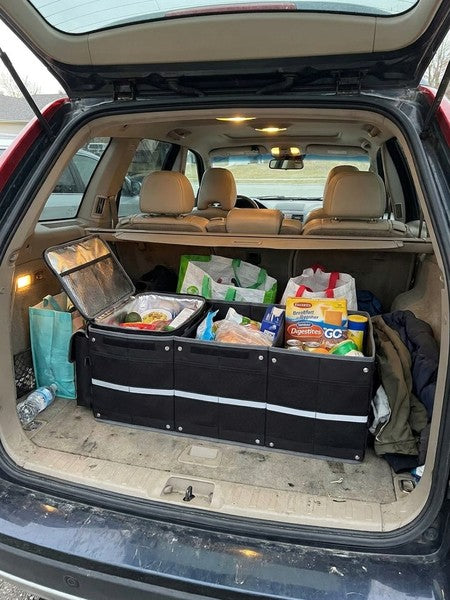 Organizator portbagaj auto cu Geanta Termica NextWave®️ si chingi de ancorare, Multifunctional, Plasa Lateral — testimonial 2