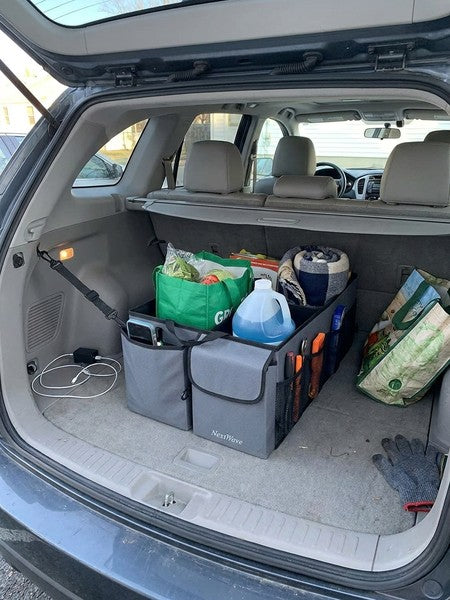 Organizator portbagaj auto NextWave®️ cu chingi de ancorare, Multifunctional, Pliabil, 9 compartimente, Capac — testimonial 3