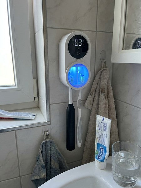 Sterilizator UV Portabil pentru 2 Periute de Dinti BeGenius ®, Suport Periute Dinti Inteligent cu Functie de — testimonial 3