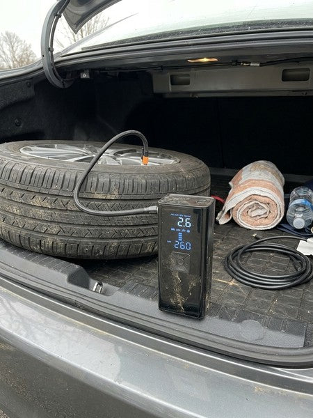Compresor Auto Portabil Digital NextWave cu accumulator, baterie 6000mAh, pentru Anvelope Auto, Motociclete, — testimonial 3