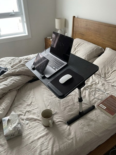 Masa pliabila pentru Laptop NextWave®️, pentru birou, pat sau canapea, 5 niveluri de inaltime si 4 unghiuri d — testimonial 3