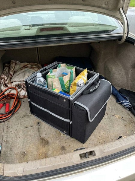 Organizator portbagaj auto cu Geanta Termica NextWave®️ si chingi de ancorare, Multifunctional, Plasa Lateral — testimonial 3
