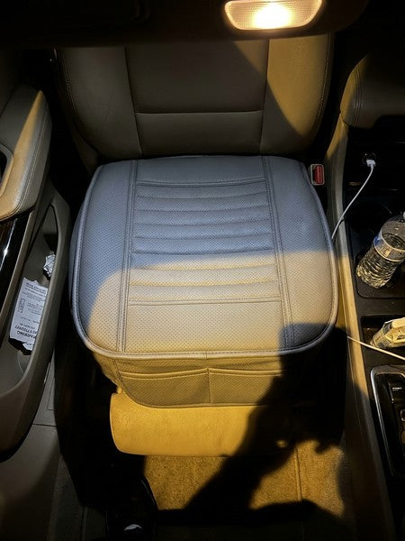 Husa scaun auto NextWave®️, universala, 53 x 53 cm, protectie pentru sezut scaun fata, piele PU, design elega — testimonial 4