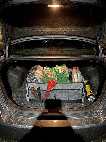 Organizator portbagaj auto NextWave®️ cu chingi de ancorare, Multifunctional, Pliabil, 9 compartimente, Capac — testimonial 4