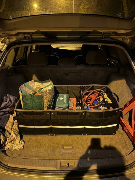 Organizator portbagaj auto cu Geanta Termica NextWave®️ si chingi de ancorare, Multifunctional, Plasa Lateral — testimonial 4