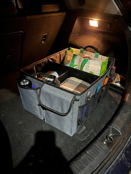 Organizator portbagaj auto NextWave®️ cu chingi de ancorare, Multifunctional, Pliabil, 9 compartimente, Capac — testimonial 4